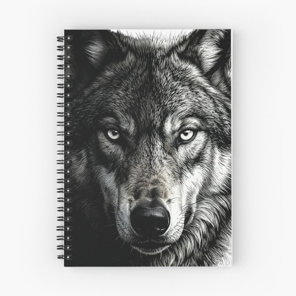Item preview, Half Face Wolf Chiaroscuro Black and White designed and sold by ademstoree.