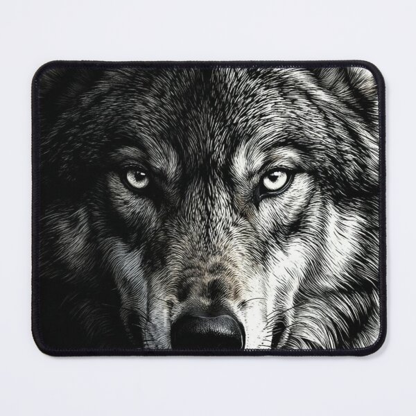 Item preview, Half Face Wolf Chiaroscuro Black and White designed and sold by ademstoree.