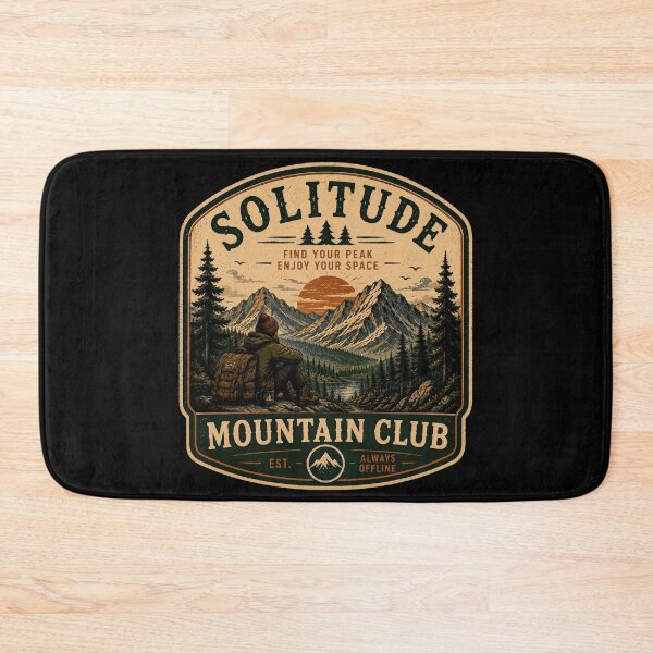 Item preview, Solitud Mountain Club – Retro Hiking Introvert Nature Design designed and sold by MotylekAnia.