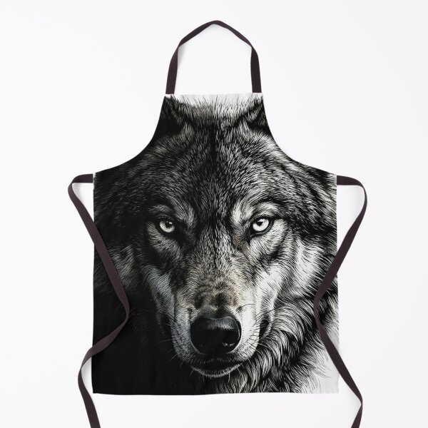 Item preview, Half Face Wolf Chiaroscuro Black and White designed and sold by ademstoree.