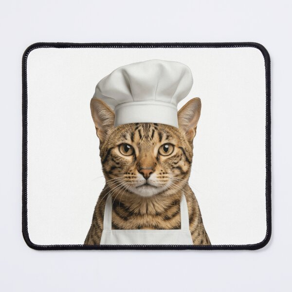 Item preview, Funny Ocicat Chef Realistic Animal Cooking Humor Art designed and sold by LazyOwlStore.