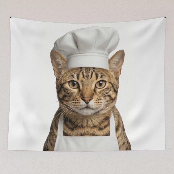 Item preview, Funny Ocicat Chef Realistic Animal Cooking Humor Art designed and sold by LazyOwlStore.