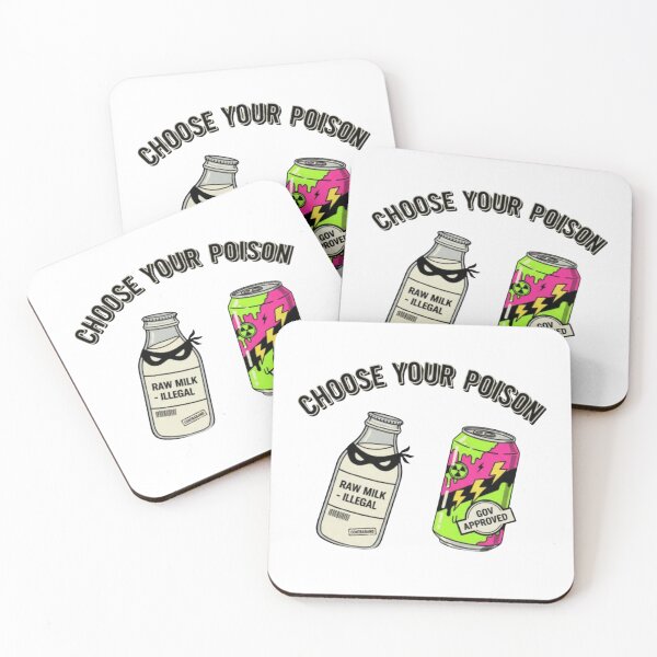 Item preview, Satirical Choose Your Poison T-Shirt – Raw Milk vs Toxic Energy Drink Graphic designed and sold by SarcasmOnCotton.