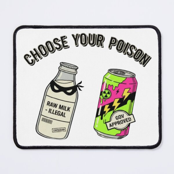 Item preview, Satirical Choose Your Poison T-Shirt – Raw Milk vs Toxic Energy Drink Graphic designed and sold by SarcasmOnCotton.