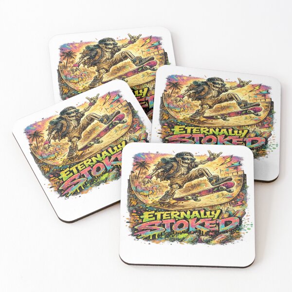 Item preview, Eternally Stoked Skeleton Skater Halfpipe Graffiti Street Art designed and sold by NicheThreadCo.