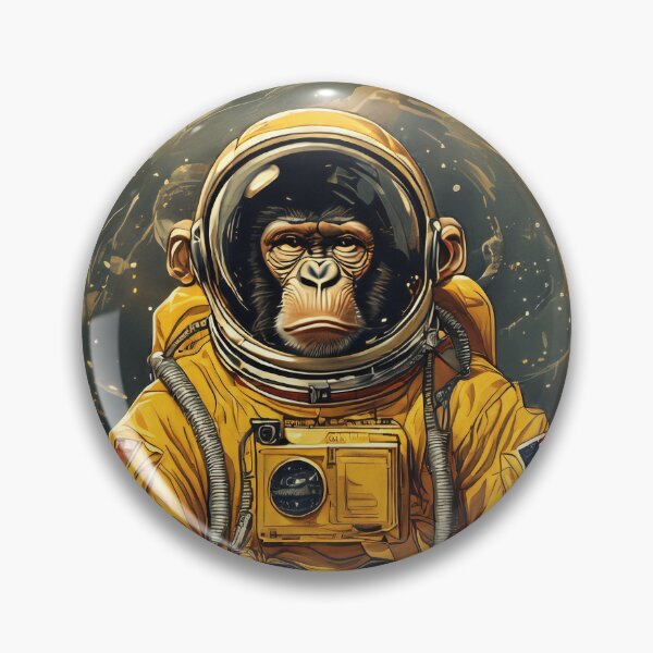 Item preview, yellow art space monkey designed and sold by aliraweb.