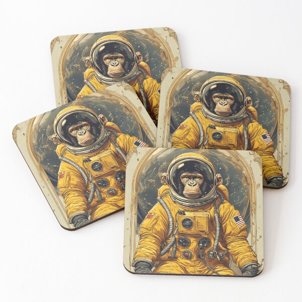 Item preview, yellow art space monkey designed and sold by aliraweb.