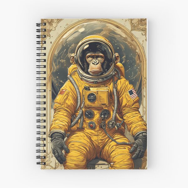 Item preview, yellow art space monkey designed and sold by aliraweb.