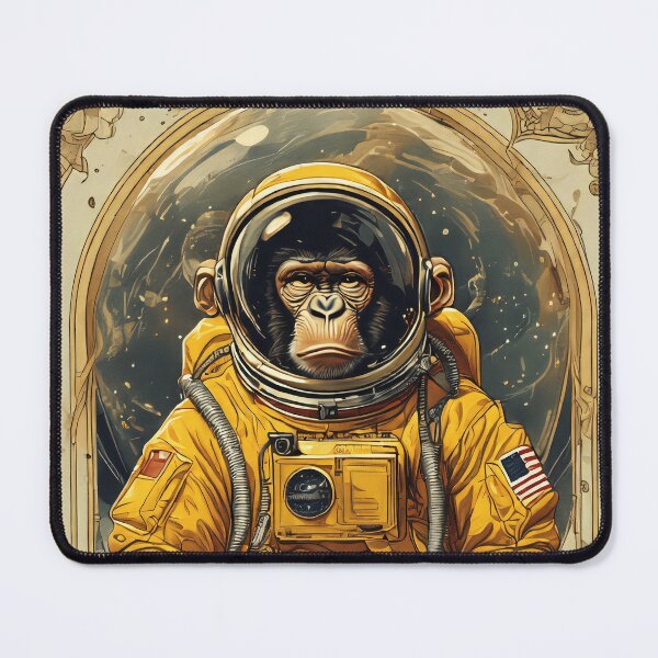 Item preview, yellow art space monkey designed and sold by aliraweb.