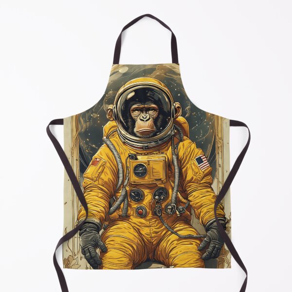 Item preview, yellow art space monkey designed and sold by aliraweb.