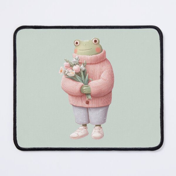 Item preview, Cottagecore Frog in Sweater Cute Aesthetic Floral Art designed and sold by PixelQ.