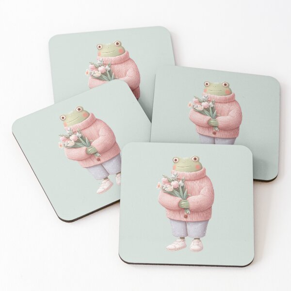 Item preview, Cottagecore Frog in Sweater Cute Aesthetic Floral Art designed and sold by PixelQ.