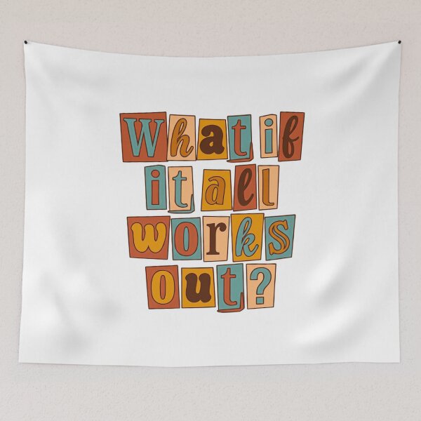 Item preview, What If It All Works Out? Positive Motivational Inspirational Quote Optimistic Mindset designed and sold by JonesFlora2025.