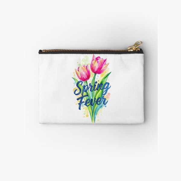 Item preview, Neon Pink Tulip Spring Fever Watercolor Typography Design designed and sold by PixelQ.