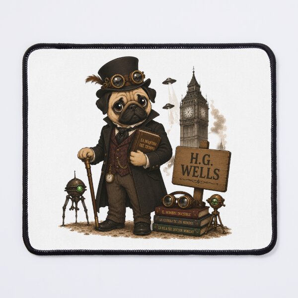 Item preview, Steampunk Pug Inspired by H.G. Wells designed and sold by Caradestrella.