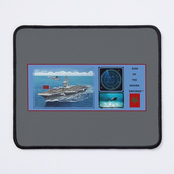 Item preview, Mu’ur (UM) Empire™ al-Benhadiel©™ design, Aircraft Carrier, gray background designed and sold by HardyKnitDesign.
