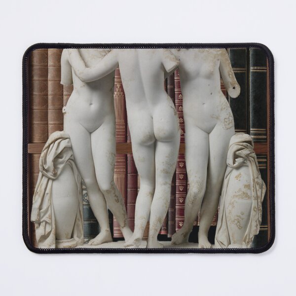 Item preview, Three Silent Muses – Classical Statues in a Dark Academia Library designed and sold by Zuo-Shop.