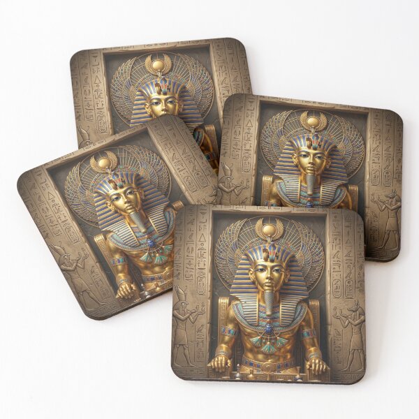 Item preview, King Tutankhamun Golden Mask Egyptian Sacred Geometry Art designed and sold by Queen Cleopatra.