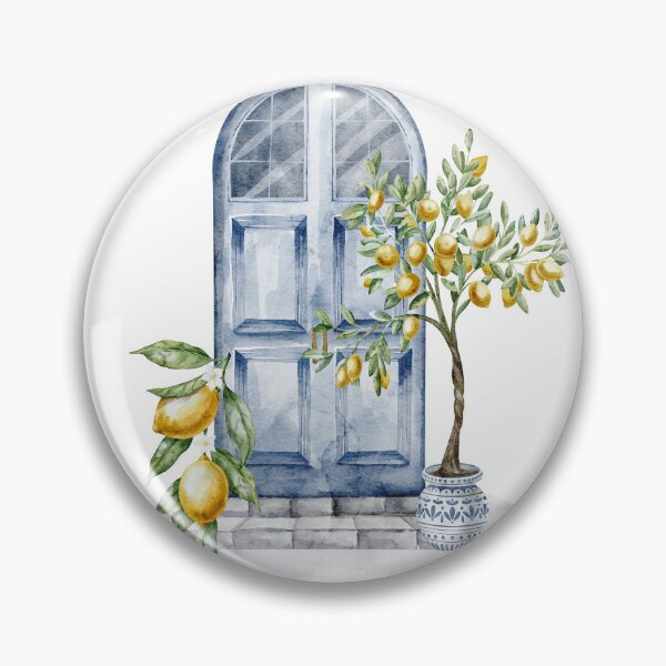 Item preview, Mediterranean Door with Lemon Tree designed and sold by Alisles.