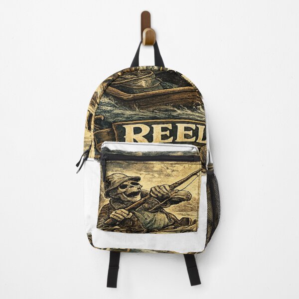 Item preview, Reel or Die Skeleton Fisherman Fishing Boat Giant Fish Vintage Funny designed and sold by NicheThreadCo.