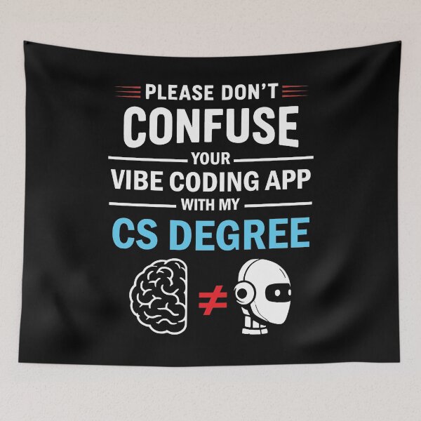 Item preview, Please Don't Confuse Your Vibe Coding With My Computer Science Degree Funny and hilarious Gift for programmers, coders and Ai enthusiast designed and sold by thegiftedadult.