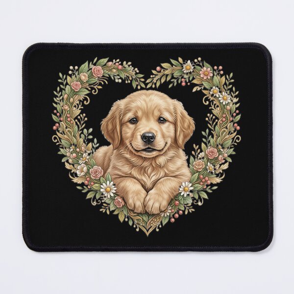 Item preview, Cute dog in a flower heart designed and sold by ReneMM.