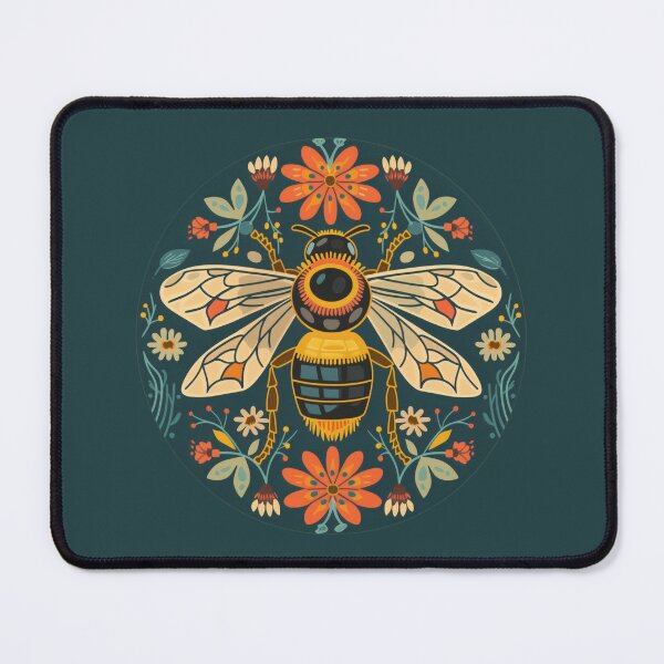 Item preview, Scandinavian Folk Art, Bee With Flowers designed and sold by xiao xuans.