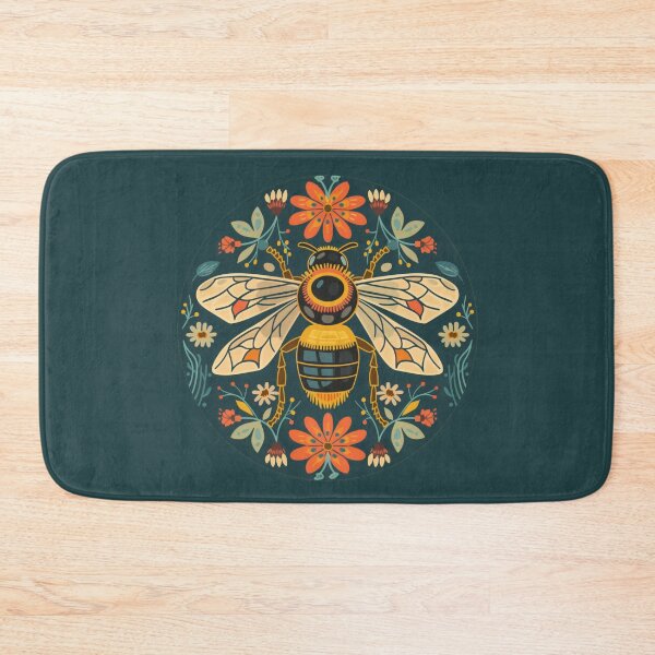 Item preview, Scandinavian Folk Art, Bee With Flowers designed and sold by xiao xuans.