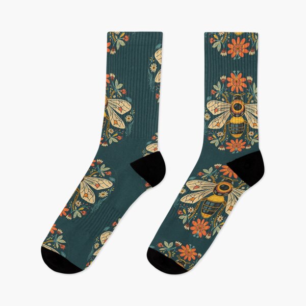 Item preview, Scandinavian Folk Art, Bee With Flowers designed and sold by xiao xuans.