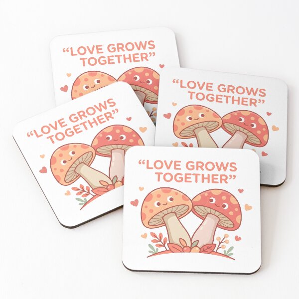 Item preview, Love Grows Together Kawaii Mushroom Couple designed and sold by Nuvoro Eco Awareness.