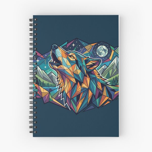 Item preview, Wild Geometric Splash No.1: Geometric Howling Wolf designed and sold by NO BEAVER NO PUNK.