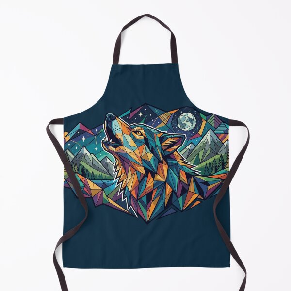 Item preview, Wild Geometric Splash No.1: Geometric Howling Wolf designed and sold by NO BEAVER NO PUNK.
