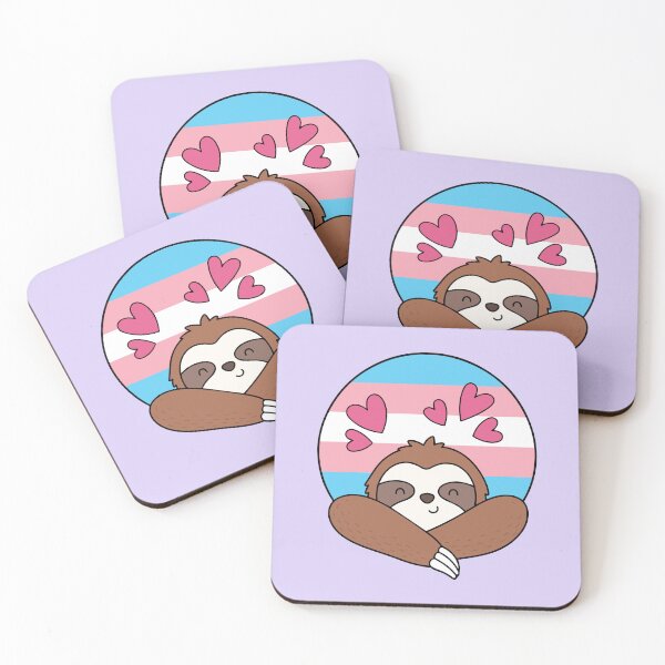Item preview, lgbtq sloth - Cute Transgender Pride Sloth with Hearts designed and sold by Cannaxes Studio.