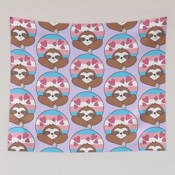 Item preview, lgbtq sloth - Cute Transgender Pride Sloth with Hearts designed and sold by Cannaxes Studio.