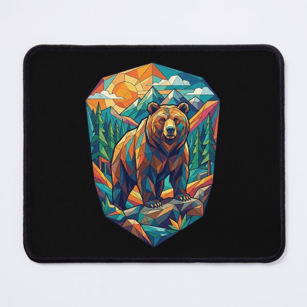 Item preview, Wild Geometric Splash No.2: Geometric Bear designed and sold by NO BEAVER NO PUNK.