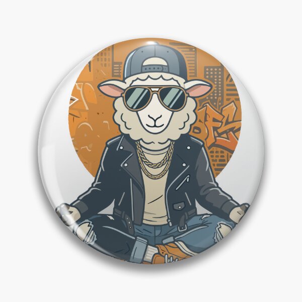 Item preview, Cool Sheep Skateboard Meditation Urban Streetwear Art designed and sold by WormJ.