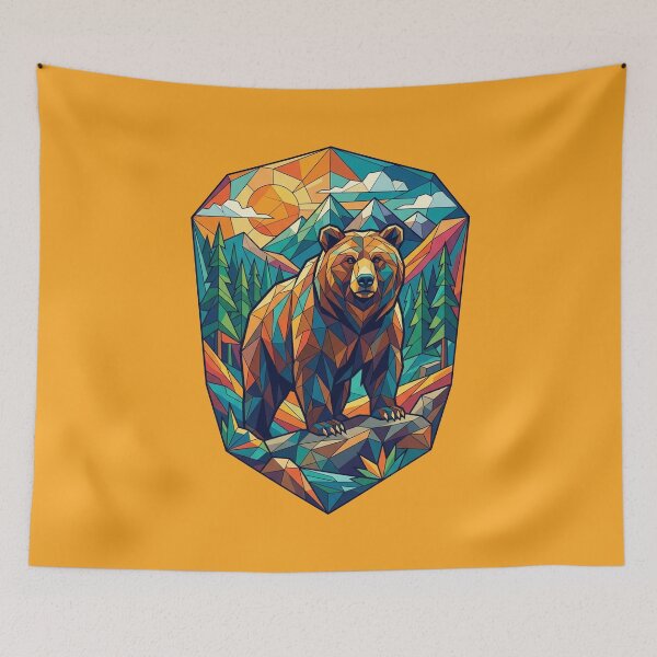 Item preview, Wild Geometric Splash No.2: Geometric Bear designed and sold by NO BEAVER NO PUNK.