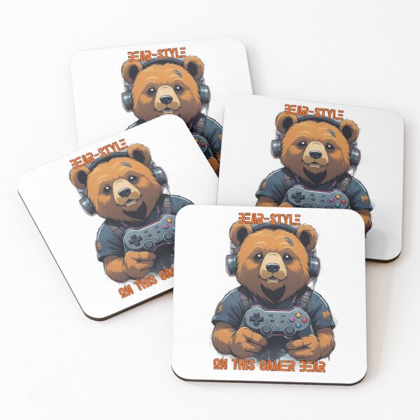 Item preview, Bear Style On This Gamer Bear Clean Vector Graphic designed and sold by Animalloveus.
