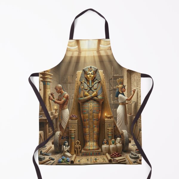 Item preview, Ancient Egyptian Workshop Artisans Crafting King Tut Sarcophagus Art designed and sold by Queen Cleopatra.