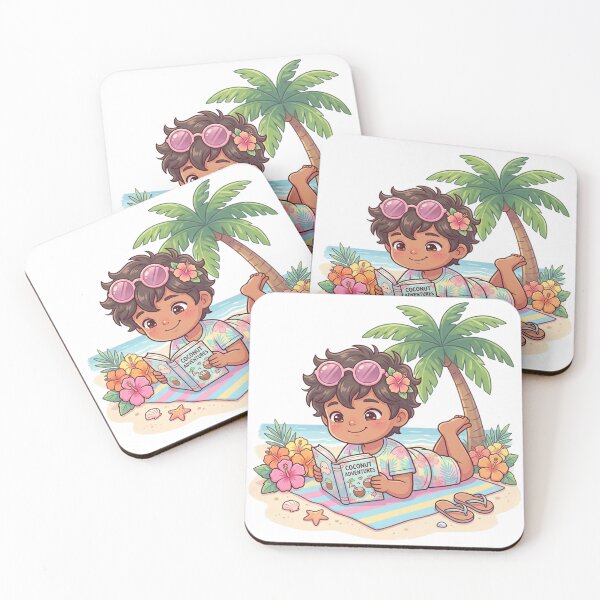Item preview, Cute Tropical Boy Reading Cartoon designed and sold by MyshopnameSell.