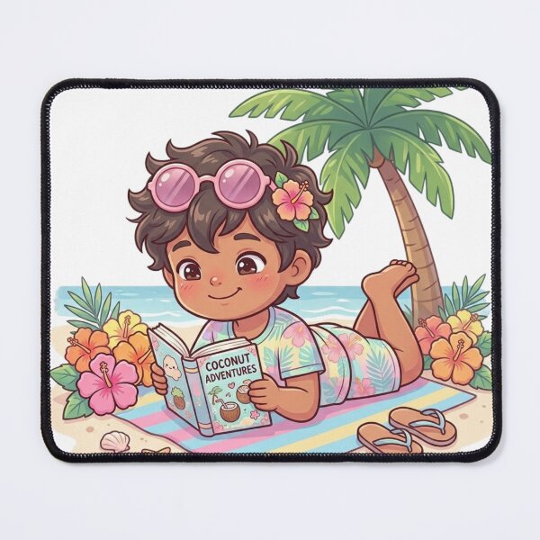 Item preview, Cute Tropical Boy Reading Cartoon designed and sold by MyshopnameSell.