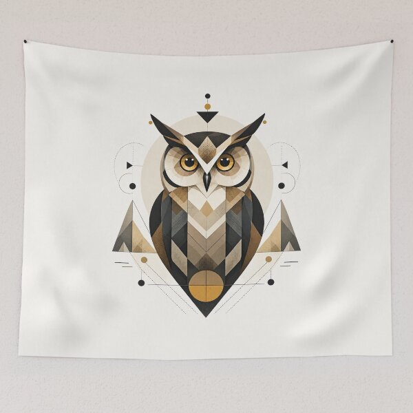 Item preview, Wild Geometric Splash No.3: Geometric Sacred Owl Aesthetic Art designed and sold by NO BEAVER NO PUNK.