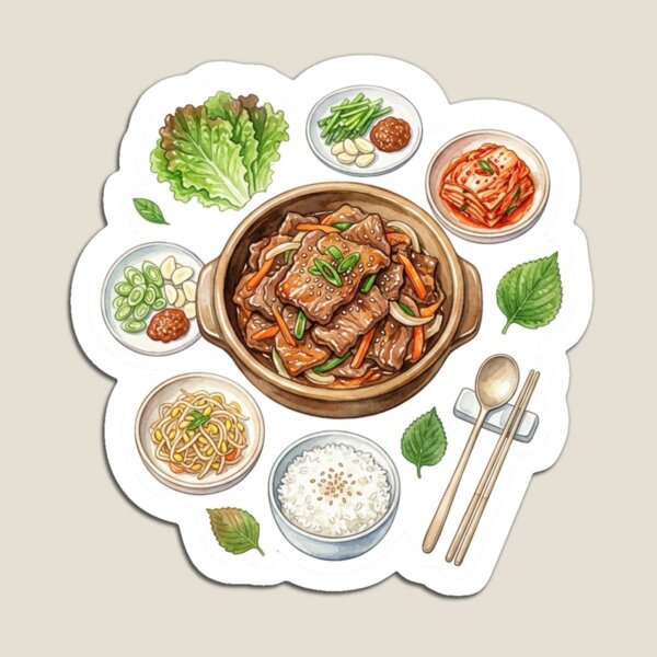 Item preview, Korean Aesthetic Sticker | Bulgogi, food, seoul  designed and sold by Nubi2.