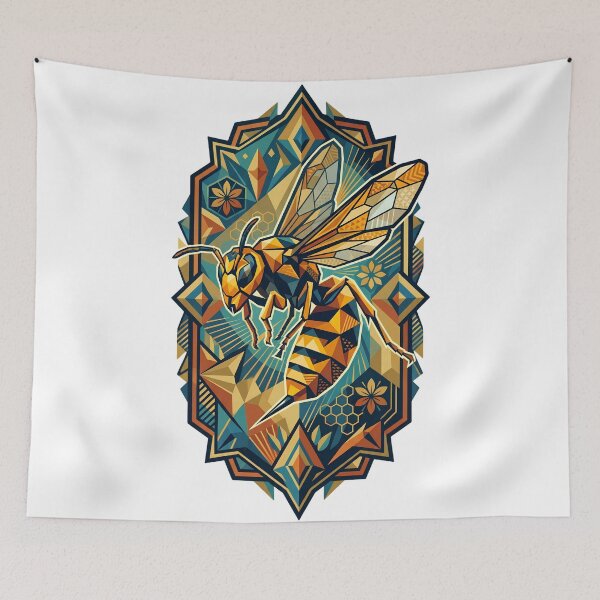 Item preview, Wild Geometric Splash No.4: Geometric Hornet Emblem - Art Deco  designed and sold by NO BEAVER NO PUNK.