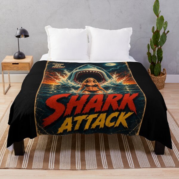 Item preview, Shark Attack - Vintage Pulp Horror Style designed and sold by FilMate.