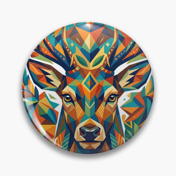 Item preview, Wild Geometric Splash No.5: Geometric Forest Deer - Sacred Stag Art Deco Design designed and sold by NO BEAVER NO PUNK.