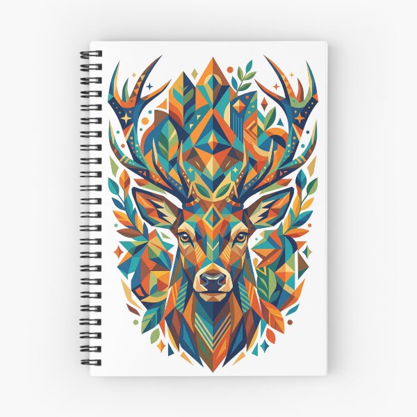 Item preview, Wild Geometric Splash No.5: Geometric Forest Deer - Sacred Stag Art Deco Design designed and sold by NO BEAVER NO PUNK.