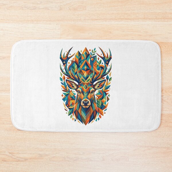 Item preview, Wild Geometric Splash No.5: Geometric Forest Deer - Sacred Stag Art Deco Design designed and sold by NO BEAVER NO PUNK.