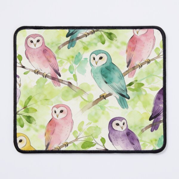 Item preview, Whimsical Pastel Watercolor Barn Owl Pattern designed and sold by wissal.studio.