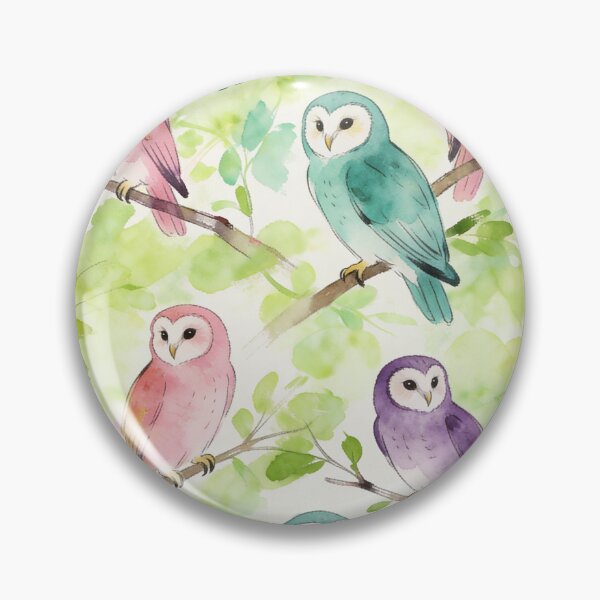 Item preview, Whimsical Pastel Watercolor Barn Owl Pattern designed and sold by wissal.studio.